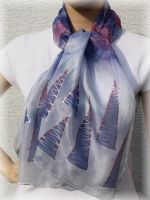 Hedvábná malovaná šála - Sněhové bouře Batitex - modní trička, mikiny, šátky, šály, kravaty