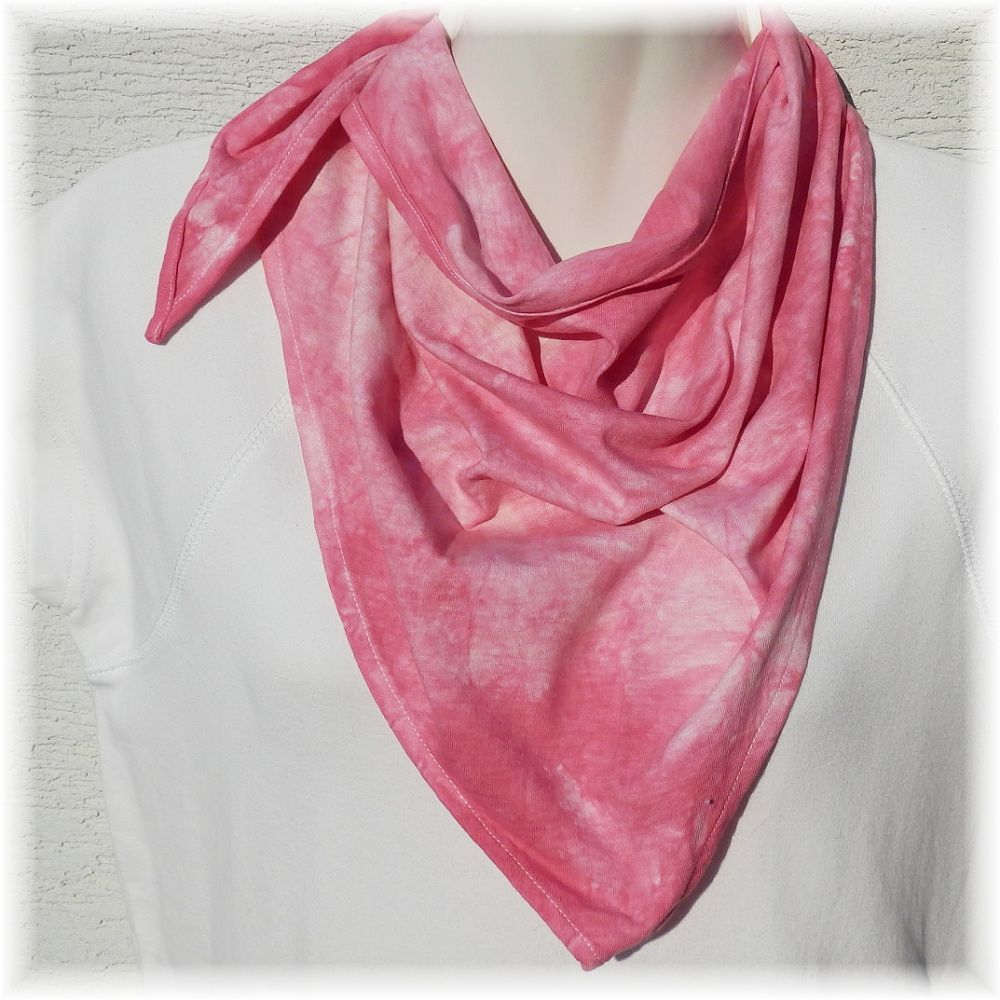 Bavlněný batikovaný šátek - Růžový Batitex - modní trička, šály, šátky