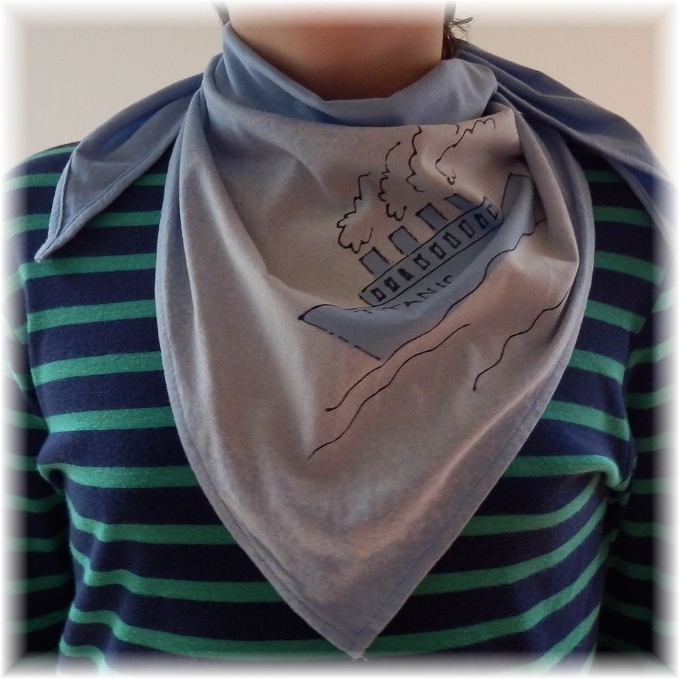 Bavlněný malovaný šátek - Titanic Batitex - modní trička, šály, šátky
