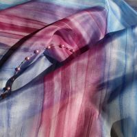 Hedvábný malovaný šátek - Švestková 2 Batitex - malovaná, batikovaná trička, mikiny, šátky, šály, kravaty