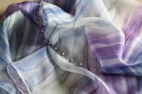 Hedvábný malovaný šátek - Tajemství 2 Batitex - modní trička, mikiny, šátky, šály, kravaty