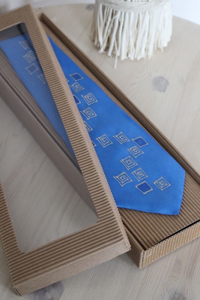 Hedvábná kravata - Po modré Batitex - modní trička, mikiny, šátky, šály, kravaty