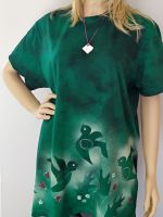 Dámské batikované maxi tričko - Jarní švitoření Batitex - malovaná, batikovaná trička, mikiny, hedvábné šátky, šály, kravaty