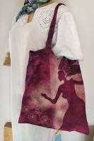 Malovaná batikovaná plátěná taška - Příroda čaruje Batitex - modní trička, mikiny, šátky, šály, kravaty