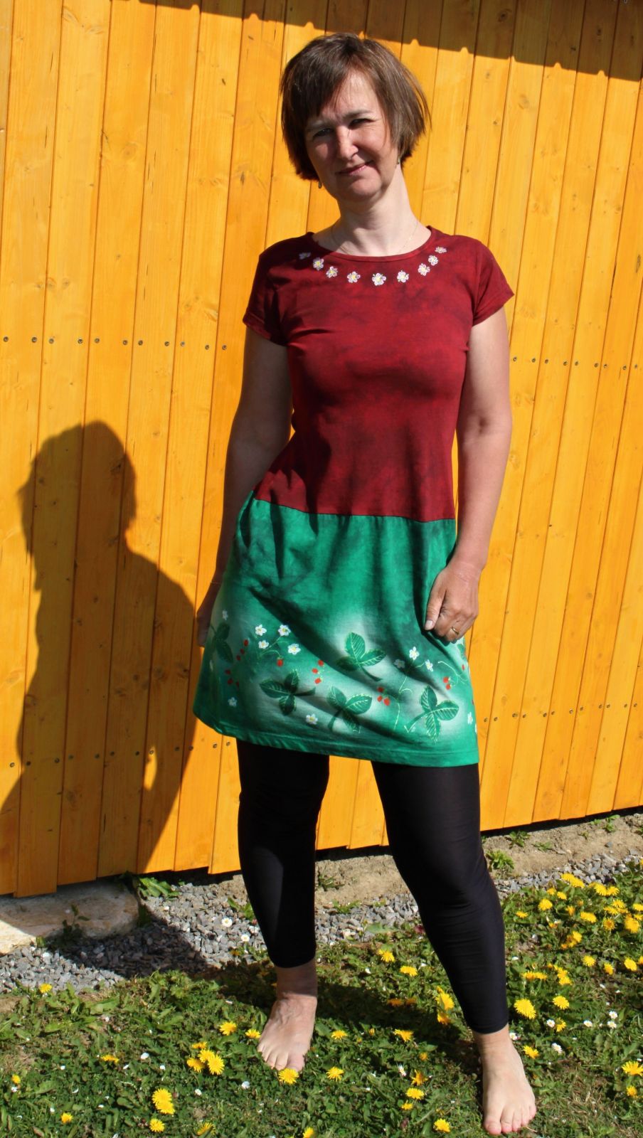 Malované batikované šaty - Jarní nádech Batitex - malovaná trička, mikiny, šátky, šály, šaty