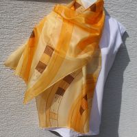 Hedvábná malovaná šála - Svit podzimu 2 Batitex - malovaná, batikovaná trička, mikiny, hedvábné šátky, šály, kravaty