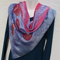 Hedvábný malovaný šátek - Balada o podzimu 2 Batitex - malovaná, batikovaná trička, šaty, mikiny, šátky, šály, kravaty