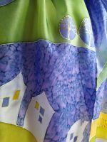 Hedvábná malovaná šála - Tady jsem doma 2 Batitex - malovaná, batikovaná trička, šaty, mikiny, šátky, šály, kravaty
