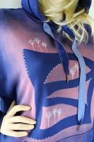 Dámská šatová mikina - Úplněk nad Hanou Batitex - malovaná, batikovaná trička, mikiny, hedvábné šátky, šály, kravaty
