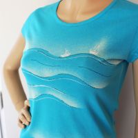 Dámské malované bavlněné tričko - Můj svět na vlnách Batitex - modní trička, mikiny, šátky, šály, kravaty