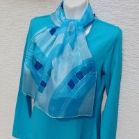 Hedvábná malovaná šála - Andělská tónina Batitex - malovaná, batikovaná trička, šaty, mikiny, šátky, šály, kravaty
