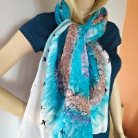 Hedvábná malovaná šála - Na viděnou Batitex - malovaná, batikovaná trička, šaty, mikiny, šátky, šály, kravaty