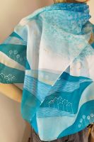 Hedvábná malovaná šála - Holiday 2 Batitex - malovaná, batikovaná trička, šaty, mikiny, šátky, šály, kravaty