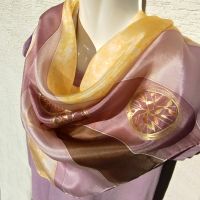 Hedvábný malovaný šátek - Staletí proměn 2v1 2 Batitex - malovaná, batikovaná trička, šaty, mikiny, šátky, šály, kravaty