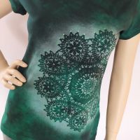 Dámské batikované tričko - Tajemství lesů - velikost M Batitex - modní trička, mikiny, šátky, šály, kravaty