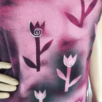 Dámské batikované tričko - Tuli tuli tulipán - velikost L Batitex - modní trička, mikiny, šátky, šály, kravaty