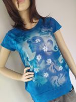 Dámské batikované tričko - Víla oceánů Batitex - malovaná, batikovaná trička, mikiny, šátky, šály, kravaty