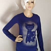 Dámské bavlněné malované tričko - Severská kočka | velikost S, velikost M, velikost L, velikost XL, velikost 2XL
