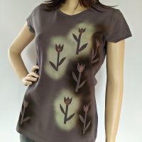 Dámské malované tričko - Nádech jara - velikost XL Batitex - modní trička, mikiny, šátky, šály, kravaty