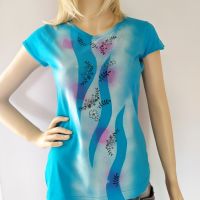 Dámské malované tričko - Nebe nad hkavou Batitex - modní trička, mikiny, šátky, šály, kravaty