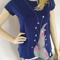 Dámské malované tričko - V jarním větru Batitex - modní trička, mikiny, šátky, šály, kravaty