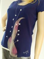 Dámské malované tričko - V jarním větru - velikost L Batitex - modní trička, mikiny, šátky, šály, kravaty