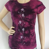 Dámské malované tričko - Ve znamení růžové - velikost L Batitex - modní trička, mikiny, šátky, šály, kravaty