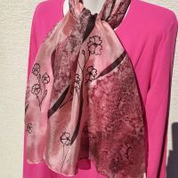 Hedvábná malovaná šála - Hedvábné tajemství Batitex - malovaná, batikovaná trička, šaty, mikiny, šátky, šály, kravaty