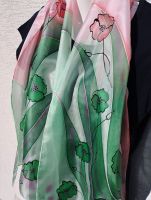 Hedvábná malovaná šála - Podzimní malování Batitex - malovaná, batikovaná trička, šaty, mikiny, šátky, šály, kravaty