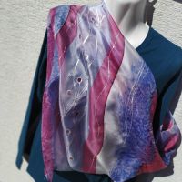 Hedvábný malovaný šátek 2v1- Babiččino pletení Batitex - malovaná, batikovaná trička, šaty, mikiny, šátky, šály, kravaty