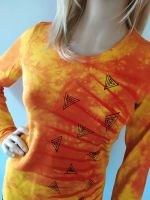 Malované batikované tričko - V podvečerních paprscích - velikost L Batitex - malovaná, batikovaná trička, šaty, mikiny, šátky, šály, kravaty