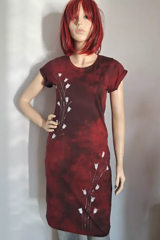 Tričko šaty - Komtesa jarní zarady Batitex - malovaná, batikovaná trička, mikiny, hedvábné šátky, šály, kravaty
