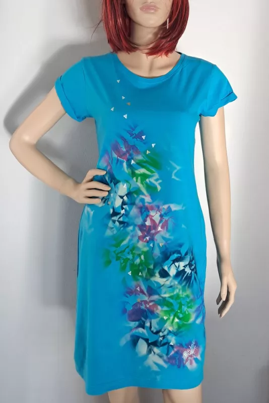 Tričko šaty - Jezerní zrcadlo Batitex - malovaná, batikovaná trička, mikiny, hedvábné šátky, šály, kravaty