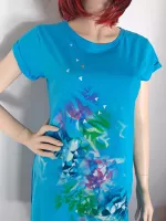 Tričko šaty - Jezerní zrcadlo Batitex - malovaná, batikovaná trička, mikiny, hedvábné šátky, šály, kravaty Tričko šaty - Jezerní zrcadlo Batitex - malovaná, batikovaná trička, mikiny, hedvábné šátky, šály, kravaty