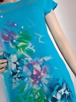 Tričko šaty - Jezerní zrcadlo Batitex - malovaná, batikovaná trička, mikiny, hedvábné šátky, šály, kravaty Tričko šaty - Jezerní zrcadlo Batitex - malovaná, batikovaná trička, mikiny, hedvábné šátky, šály, kravaty