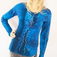 Malované batikované tričko - Na dotyk zimy | velikost S, velikost L, velikost XL