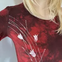 Malované batikované tričko - Komtesa zahrady Batitex - malovaná, batikovaná trička, šaty, mikiny, šátky, šály, kravaty Malované batikované tričko - Komtesa zahrady Batitex - malovaná, batikovaná trička, šaty, mikiny, šátky, šály, kravaty