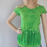 Dámské malované tričko - Kdo tam?... Jaro!!! | velikost XS, velikost S, velikost M, velikost L, velikost XL, velikost 2XL