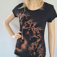 Dámské malované tričko - Svět čeká na něhu Batitex - modní trička, mikiny, šátky, šály, kravaty