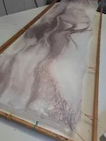 Hedvábná malovaná šála -První sníh Batitex - modní trička, šály, šátky