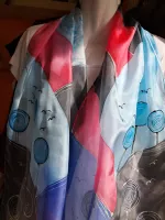 Hedvábná šála - V pleskotu havranních křídel | velikost 130x35cm, velikost 150x40cm, velikost 180cmx45cm